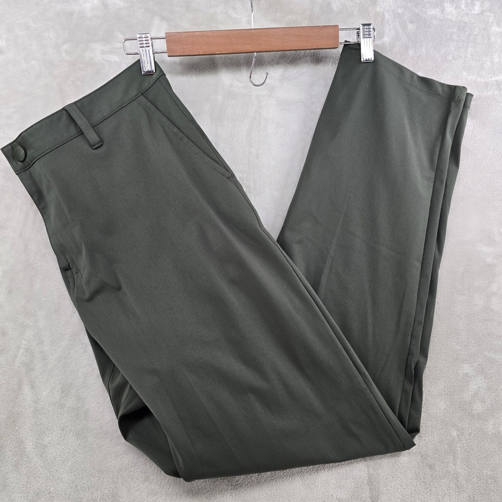 Rhone Commuter Pants Men 35 Green Slim Straight Performance Trousers Techwear